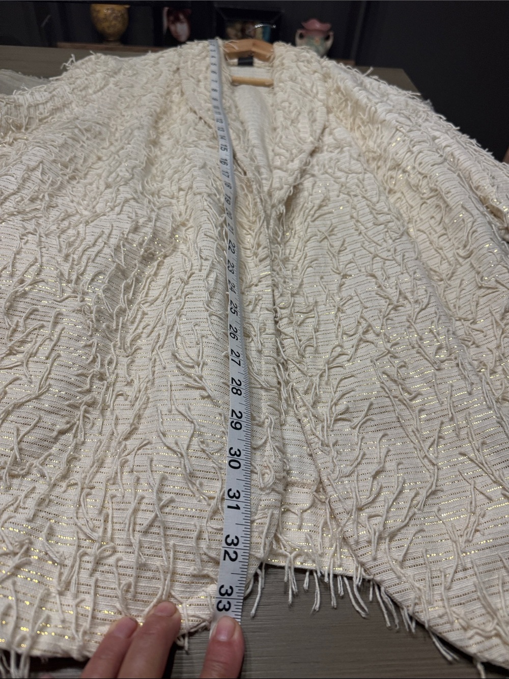 Textured Open-Front Cream Jacket - Picture 6 of 6